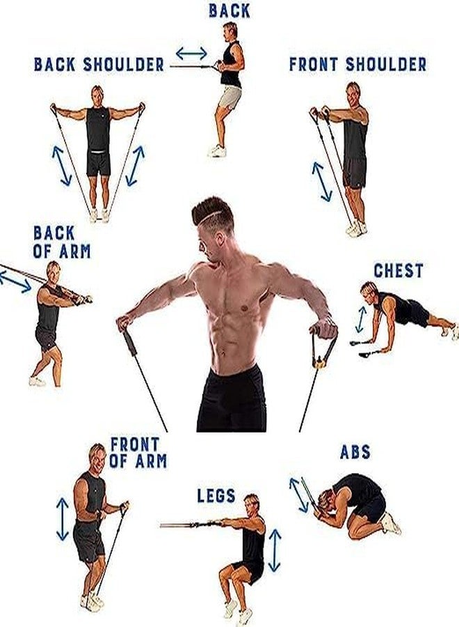 RPC99 Resistance Exercise Band with D-Shaped Handles, Double Toning Pull Rope, Elastic Rubber Workout Band for Stretching, Home Gym - Image 4