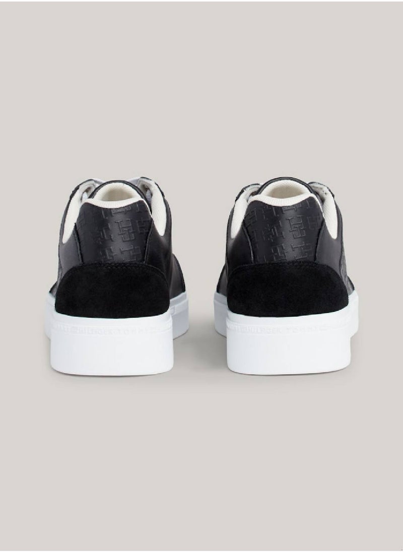 Women's Th Monogram Leather Mixed Texture Trainers -  Leather upper, Black - pzsku/Z30D76E723D9BEFFF35C7Z/45/_/1727420801/29c896c9-611a-4daf-9751-def4ad6c3aae