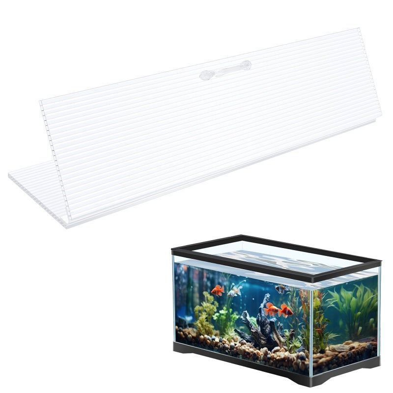 Sieral Aquarium Canopy Set Polycarbonate Greenhouse Panels 19.37 x 9.37 x 0.24 Inch for 10/20 Gallon Fish Tank Without Center Brace Aquariums Cover Fish Tank Lid, Clear - Image 1