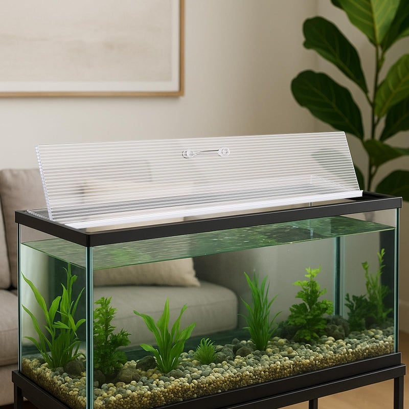 Sieral Aquarium Canopy Set Polycarbonate Greenhouse Panels 19.37 x 9.37 x 0.24 Inch for 10/20 Gallon Fish Tank Without Center Brace Aquariums Cover Fish Tank Lid, Clear - Image 5