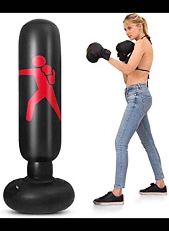 كيس ملاكمة قابل للنفخ مطبوع بطول 5.2 قدم و5.2 قدم ماكينة لكمة قفازات لكم كيس ملاكمة للأطفال حامل كيس ملاكمة حامل لكم - Image 3