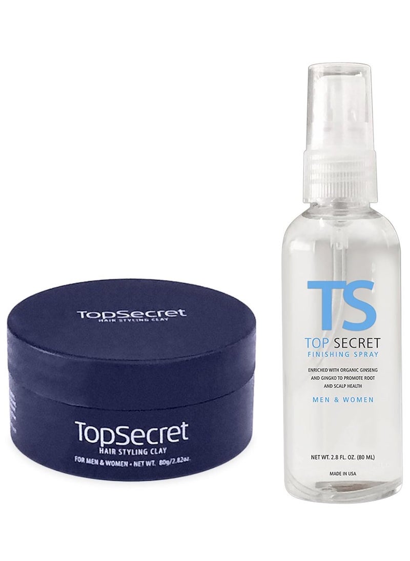 Top secret - Top Secret Hair Thickening Fibers - Pre-Application Grooming Clay and Finishing Spray w/Free Travel Bag - Image 1