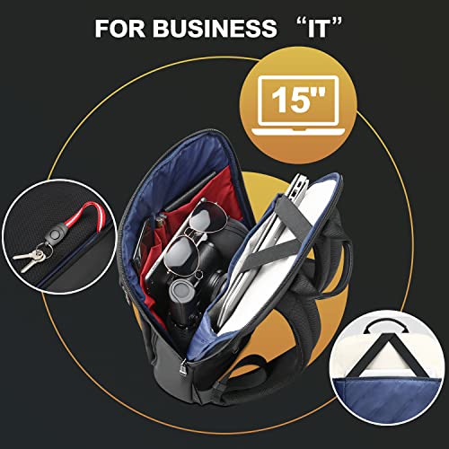 BOPai 15 inch Super Slim Laptop Backpack Men Anti Theft Waterproof Backpack Light Smart Business Computer Backpack Casual Daypack Black - Image 3