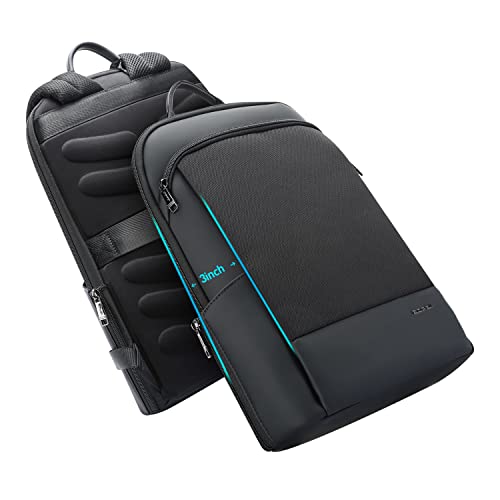 BOPai 15 inch Super Slim Laptop Backpack Men Anti Theft Waterproof Backpack Light Smart Business Computer Backpack Casual Daypack Black - Image 1