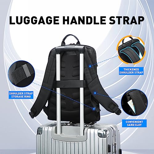 BOPai 15 inch Super Slim Laptop Backpack Men Anti Theft Waterproof Backpack Light Smart Business Computer Backpack Casual Daypack Black - Image 5