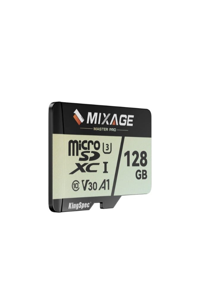 كينجس بيك بطاقة ذاكرة KingSpec Mixage Micro SD TF سعة 128 جيجابايت - بطاقة ذاكرة UHS-I عالية السرعة من الفئة 10 للهواتف والكاميرات وكاميرات السيارات والطائرات بدون طيار والألعاب والمزيد - Image 2