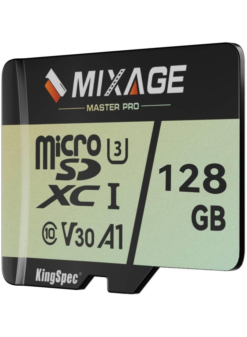 KingSpec Mixage 128GB Micro SD TF Card – High-Speed Class 10 UHS-I Memory Card for Phone, Camera, Dash Cam, Drone, Gaming & More - Image 1