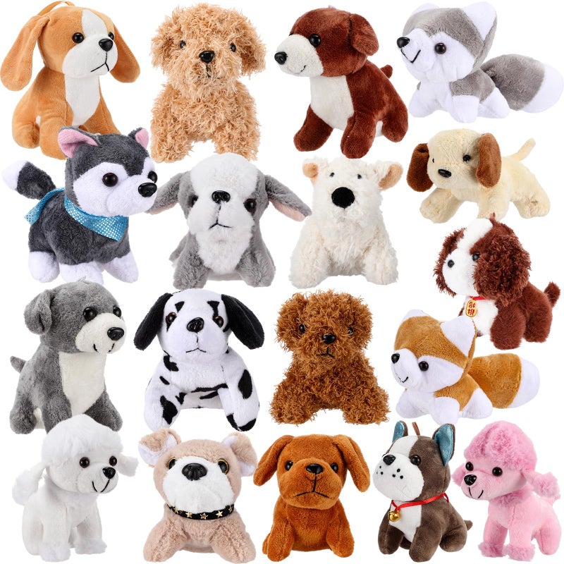 Aoriher 18 Pcs Mini Plush Dogs Bulk Dog Puppy Stuffed Animals Small Stuffed Dogs Assorted Cute Soft Dog Puppy Doll for Hers Puppy Birthday Party Favor Gifts - Image 1