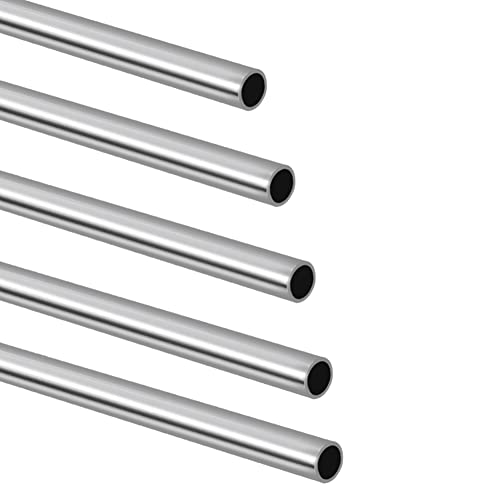 Tynulox 1/8" OD 304 Stainless Steel Tube, Thickened Pipe Wall & Weldable Tubing, Round Metal Pipe Industrial Straight Tube 10 inch Length (5 Pcs) - Image 1