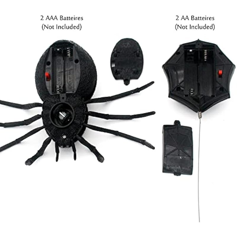 RC Spider Remote Control Tarantula Realistic Animal Crawlers Scary Kids   Prank Gag Toys Birthday Gifts (Black Hair) - Image 3