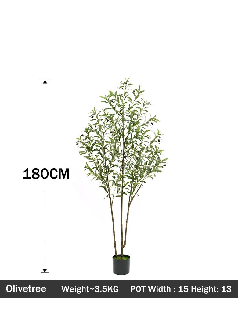 CIMIA Artificial Olive Tree with Fruits,180 cm Height, suitable for living rooms, courtyards, terraces, offices, etc.  - Image 2