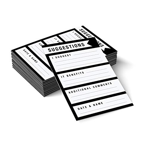 SBLABELS Suggestion Card / 100 Feedback Box Cards/Workplace Improvement Suggestion Cards/Flat 4" x 6" Request Cards - Image 1