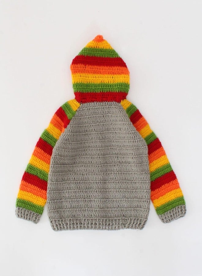 KNIT GEMS KGM Baby Handmade Full Sleeve Hoodie Design | Kids Winter Wear Hoodie for Baby boy and Baby Girls | Sweater for New Born Babies (Multi Color) - Image 4