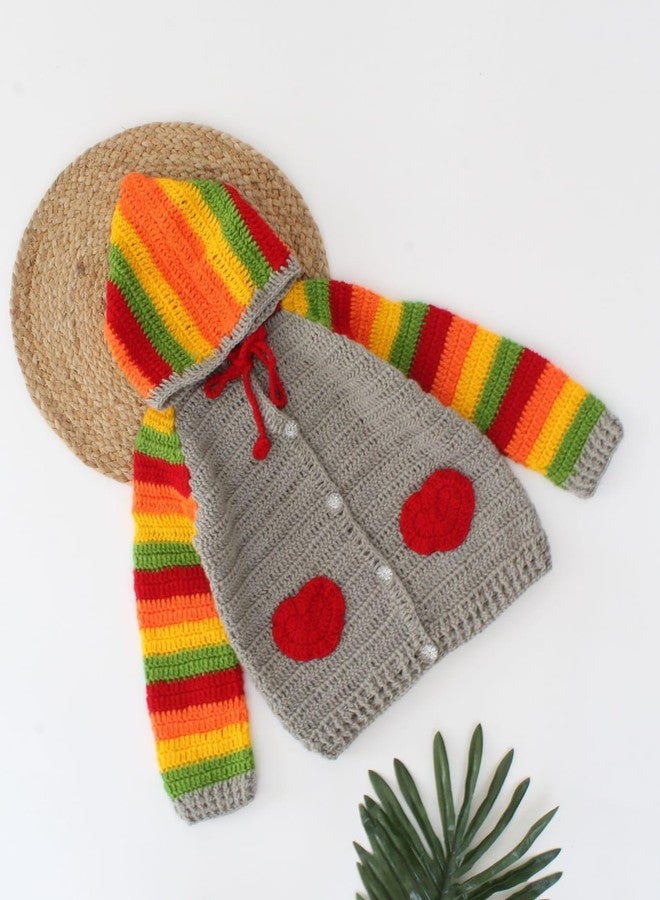 KNIT GEMS KGM Baby Handmade Full Sleeve Hoodie Design | Kids Winter Wear Hoodie for Baby boy and Baby Girls | Sweater for New Born Babies (Multi Color) - Image 2