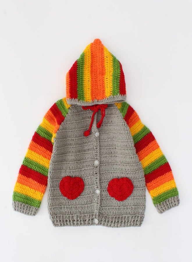 KNIT GEMS KGM Baby Handmade Full Sleeve Hoodie Design | Kids Winter Wear Hoodie for Baby boy and Baby Girls | Sweater for New Born Babies (Multi Color) - Image 3