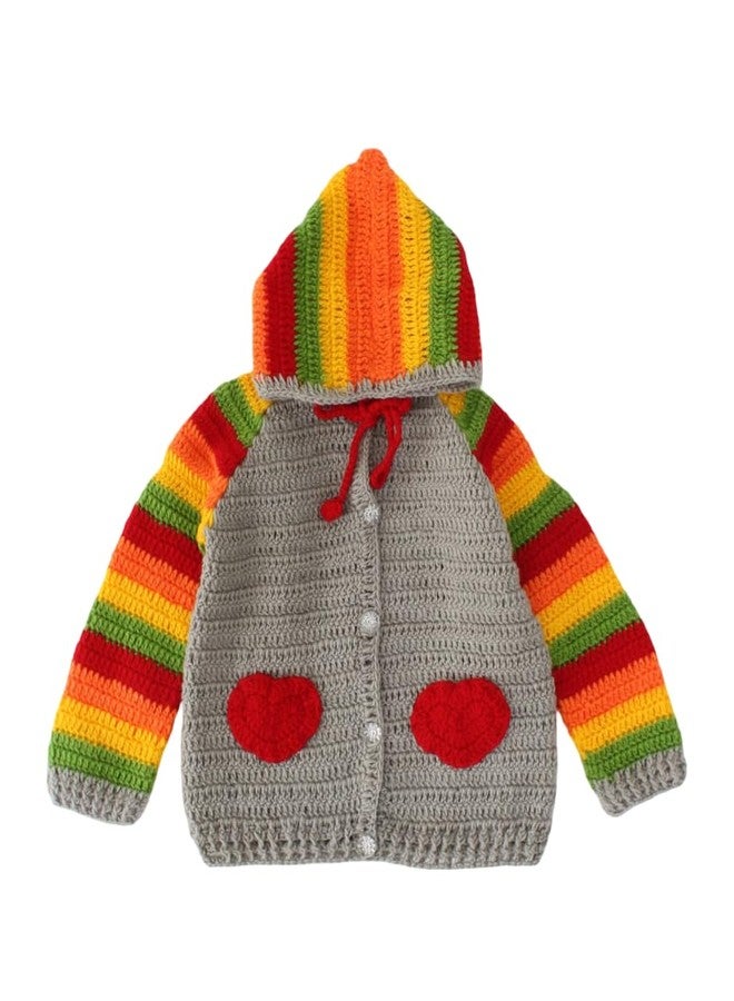 KNIT GEMS KGM Baby Handmade Full Sleeve Hoodie Design | Kids Winter Wear Hoodie for Baby boy and Baby Girls | Sweater for New Born Babies (Multi Color) - Image 1