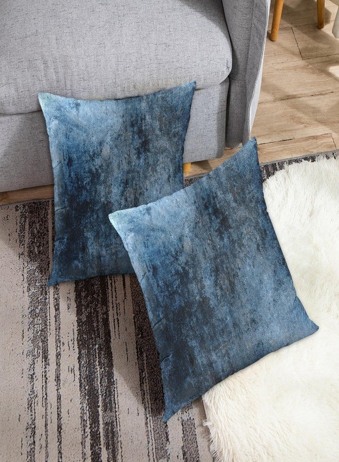 Emvency Set of 2 Blue Painting Throw Pillow Covers Contemporary Line Brown Abstract Modern Design Retro Decorative Pillow Case Home Decor Standard Square 18x18 Inch Cushion Pillowcase - Image 4