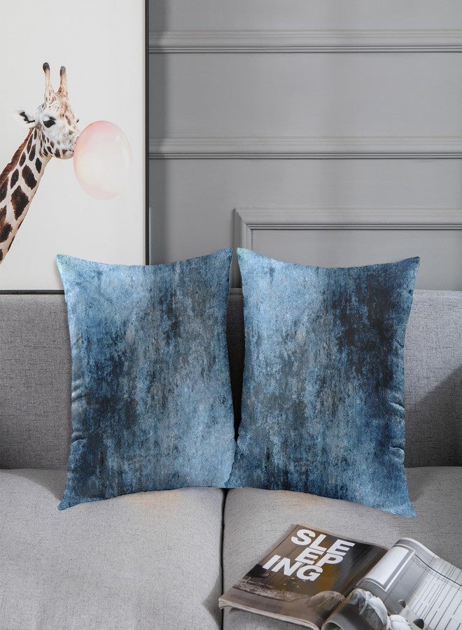 Emvency Set of 2 Blue Painting Throw Pillow Covers Contemporary Line Brown Abstract Modern Design Retro Decorative Pillow Case Home Decor Standard Square 18x18 Inch Cushion Pillowcase - Image 5