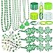 Labrostar 96Pcs St Patricks Day Party Favors Set Shamrock Glasses Necklaces Bracelets Tattoos St Patricks Day Accessories Decorations Supplies - Image 3