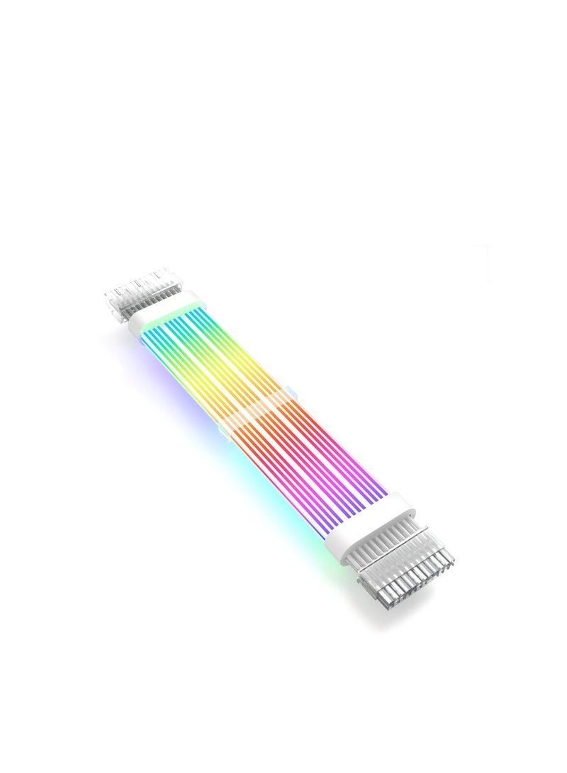 WJCOOLMAN كابل تمديد WJCOOLMAN ARGB 24-دبوس، 5V 3-دبوس ARGB مزامنة، سيليكون / TPE (مرن)، 18 AWG نحاس، أبيض | 24-دبوس ATX - Image 5