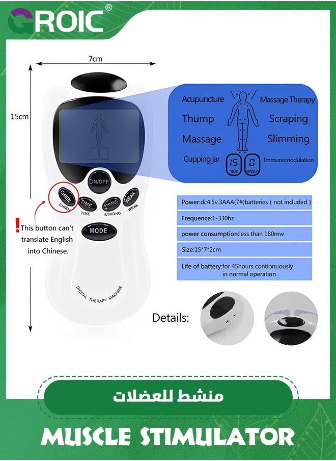 GROIC TENS Unit Muscle Stimulator with 6 Modes, 15 Intensities TENS Machine for Gradual Back Pain Relief Therapy, TENS EMS Machine, Muscle Massager  - Image 3