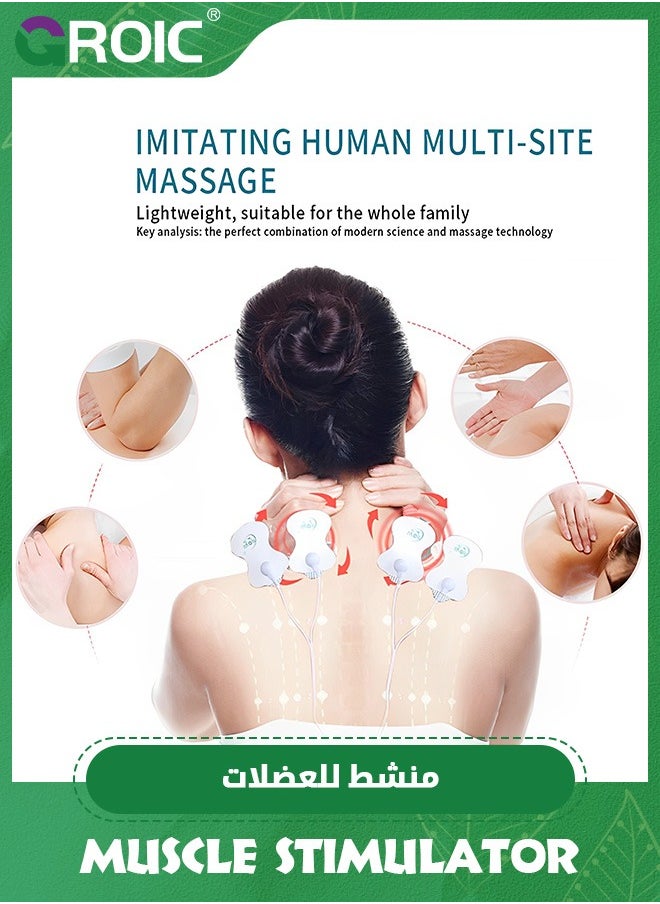 GROIC TENS Unit Muscle Stimulator with 6 Modes, 15 Intensities TENS Machine for Gradual Back Pain Relief Therapy, TENS EMS Machine, Muscle Massager  - Image 4