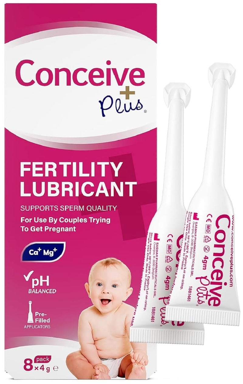 Conceive Plus زيت التشحيم للخصوبة من كونسييف بلس - للاستخدام من قبل جميع الأزواج الذين يحاولون الإنجاب، 8 عبوات مسبقة التعبئة. قد يختلف التغليف. - Image 1