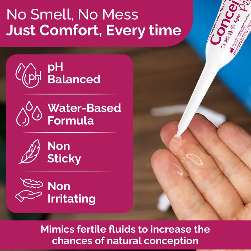 Conceive Plus زيت التشحيم للخصوبة من كونسييف بلس - للاستخدام من قبل جميع الأزواج الذين يحاولون الإنجاب، 8 عبوات مسبقة التعبئة. قد يختلف التغليف. - Image 3