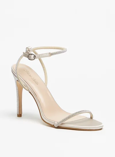 Flora Bella Embellished Ankle Strap Sandals with Stiletto Heels and Buckle Closure