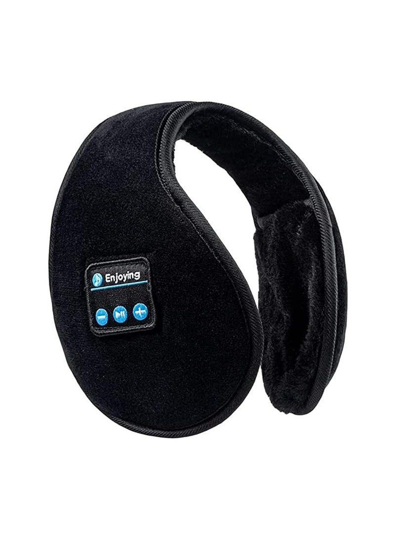 SYOSI Bluetooth Earmuffs Winter Ear Warmers Women Mens Adjustable Wireless Headphones Ear Cover with Mic Speakers Boys Girls Gift (Black) - Image 1