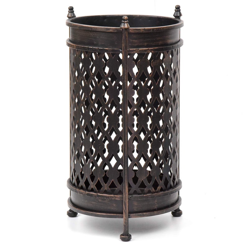 Dualplex Dualplex Super Quality Umbrella Stand Umbrella Holder Antique Look Metal Entry Hallway Dcor Round Style wRemovable Drip Tray Home Office Rack Umbrellas Canes Walking Sticks Gift Idea 16 Tall
