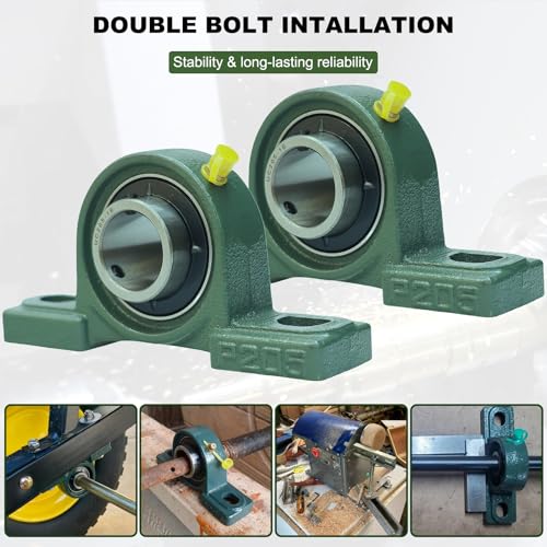 SACKORANGE 2 Pack UCP205-16 Pillow Block Mounted Ball Bearing - 1" Bore - Solid Cast Iron Base - Self Aligning - Image 5