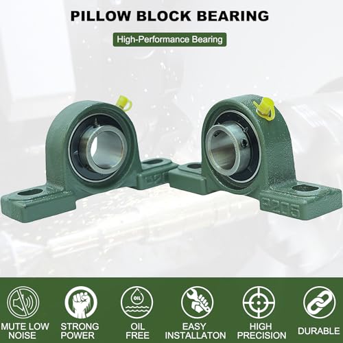 SACKORANGE 2 Pack UCP205-16 Pillow Block Mounted Ball Bearing - 1" Bore - Solid Cast Iron Base - Self Aligning - Image 3