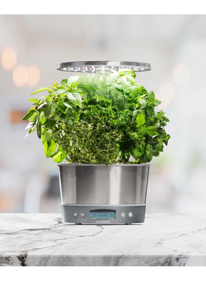AeroGarden AeroGarden Harvest Elite 360 with Gourmet Herb Seed Pod Kit - Hydroponic Indoor Garden, Stainless Steel  - Image 2