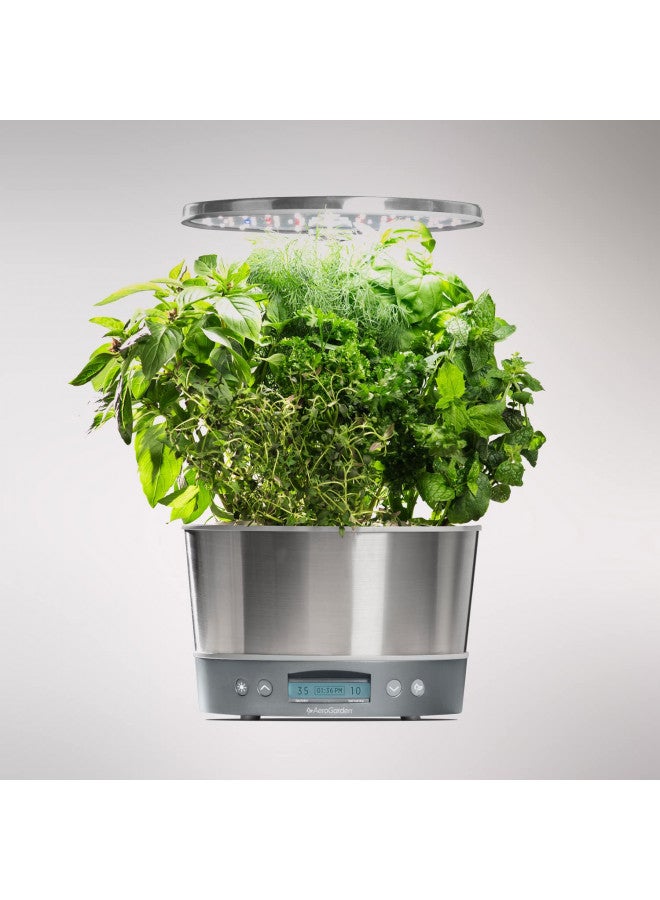 AeroGarden AeroGarden Harvest Elite 360 with Gourmet Herb Seed Pod Kit - Hydroponic Indoor Garden, Stainless Steel  - Image 3