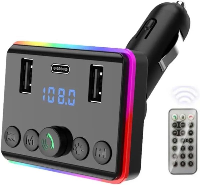 LDNIO MP3 Player Car Bluetooth 5.0 FM Transmitter PD Type-C Dual USB 3.1A Fast Charger Colorful Ambient Light Manual - Image 2