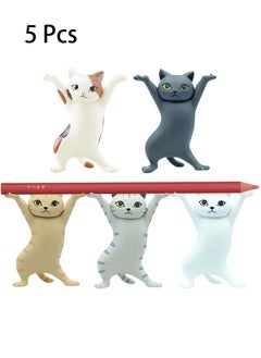 OMEVE Cute Gifts - Enchanting Cat Pen Holder - Kawaii Cat Gifts for Cat Lovers - Office Desk Accessories - Room Decor ( 5 Cats Set )  - Image 1