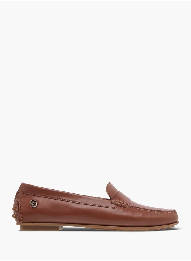 Celeste Women's Logo Accent Leather Slip-On Loafers  - Image 3