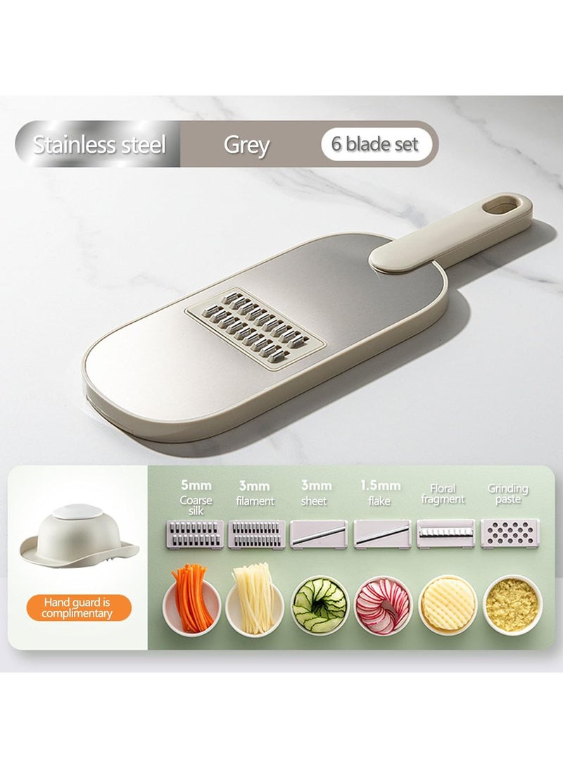 عام مبشرة طعام مطبخ بحاوية - قطاعة طعام متعددة الاستخدامات 6 في 1، مبشرة خضروات وجبن، أداة مطبخ مبتكرة - Image 2