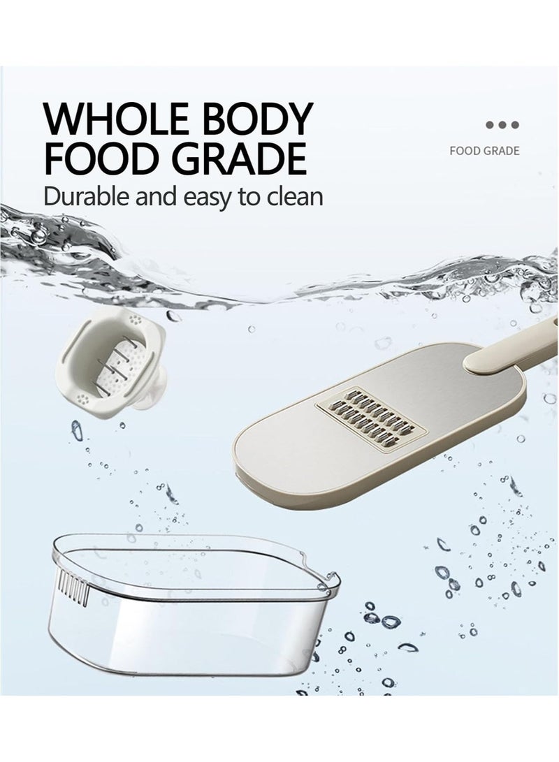 عام مبشرة طعام مطبخ بحاوية - قطاعة طعام متعددة الاستخدامات 6 في 1، مبشرة خضروات وجبن، أداة مطبخ مبتكرة - Image 3