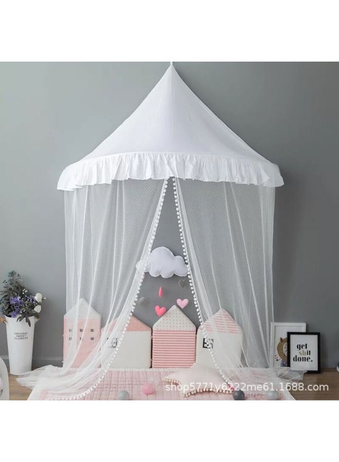 Ins Children's Tent Kindergarten Huanchuang Indoor Princess Room Wall Hanging Bedside Decoration Bed Curtain Reading Corner Reading Area-Color:White Lotus Edge-Specifications:1 M Small Size  - Image 1