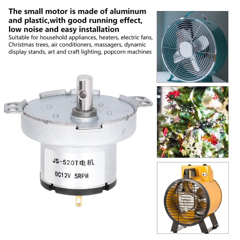 Synchronous Motor: 1pc Aluminum & Plastic Compact Motor - Low Power Consumption High Torsion Quiet Operation Small Motor for Household Appliances Heaters Fans Art Displays - Image 3