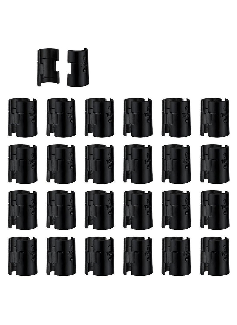 Plastic Wire Shelving Shelf Lock Clips, Black Post Shelving Split Sleeves, for 1" Diameter Shelving Sleeves Replacements, Wire Shelf Storage Rack Adjustable Shelves Replace Clips (20 Pairs)
