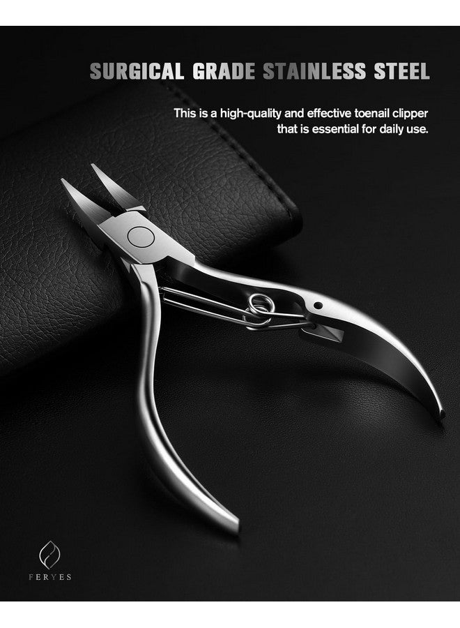FERYES Toe Nail Clippers For Thick & Ingrown Toenails - Stainless Steel Thick Toenail Clippers For Seniors, Precision Grip Fingernail Clippers For Effortless Trimming - Silver - Image 4