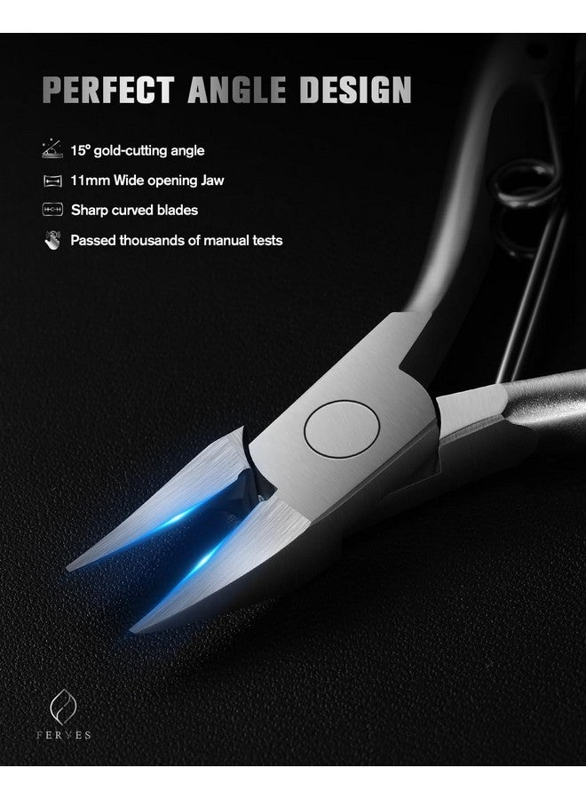 FERYES Toe Nail Clippers For Thick & Ingrown Toenails - Stainless Steel Thick Toenail Clippers For Seniors, Precision Grip Fingernail Clippers For Effortless Trimming - Silver - Image 3