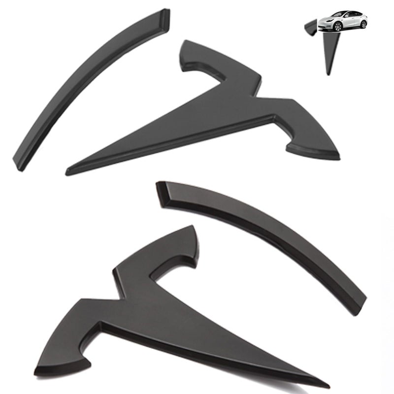 Emblem Cover Compatible with Model Y 2024 2023 2022 2021 2020 Accessories 3 PCS