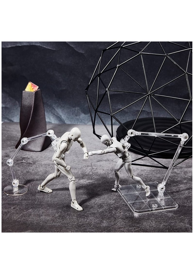 KASTWAVE - 8Pcs Action Figure Stand Assembly Action Figure Display Holder Base Doll Model Support Stand for 6 inch Action Figures or Effects Clear 1/144 HG/RG Figure Model Toy - Image 1