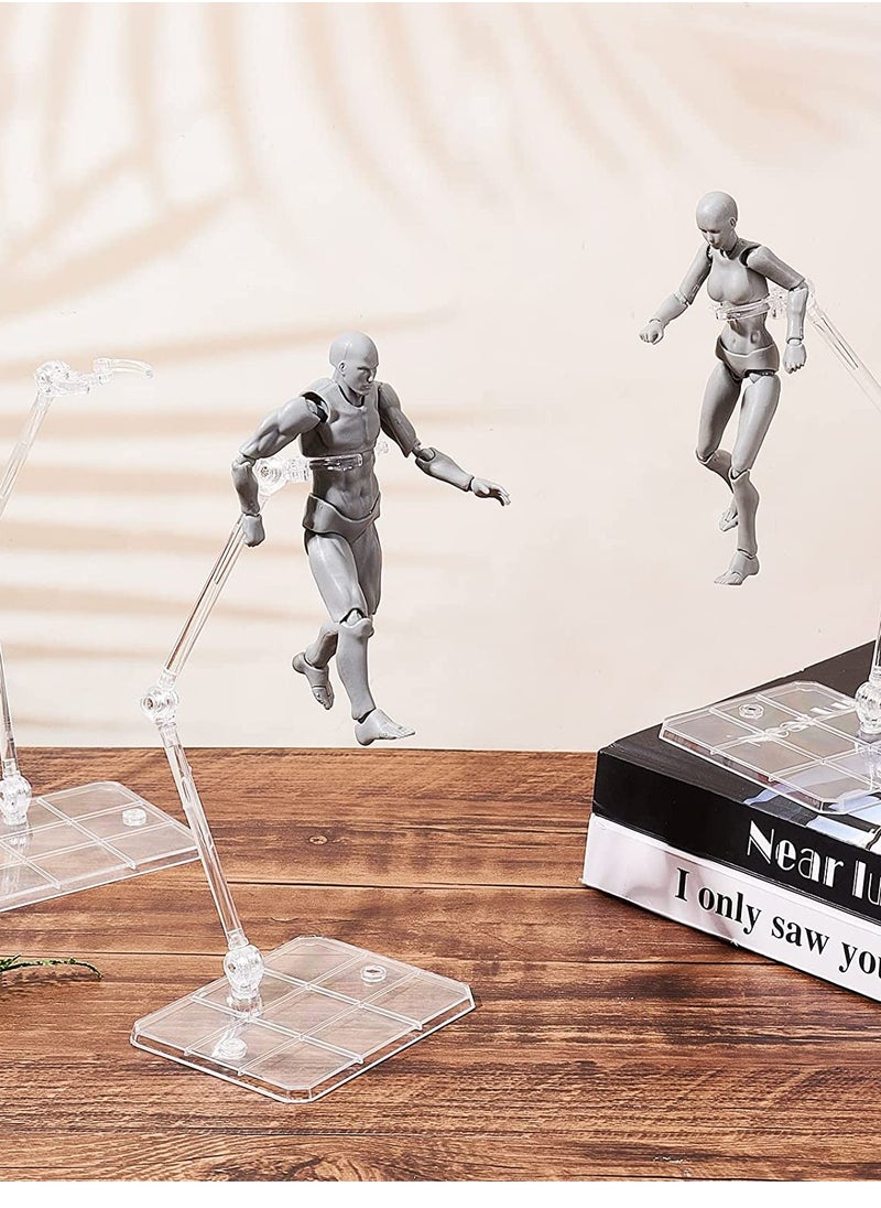 KASTWAVE - 8Pcs Action Figure Stand Assembly Action Figure Display Holder Base Doll Model Support Stand for 6 inch Action Figures or Effects Clear 1/144 HG/RG Figure Model Toy - Image 1