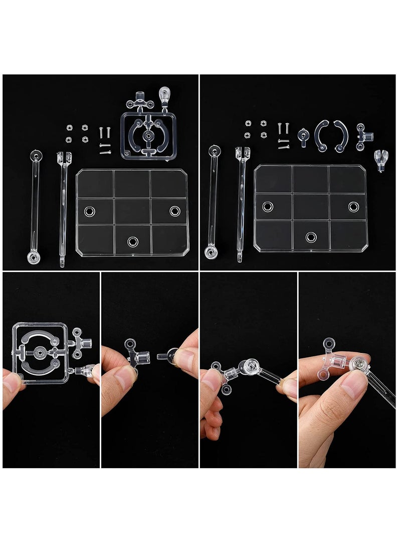 KASTWAVE - 8Pcs Action Figure Stand Assembly Action Figure Display Holder Base Doll Model Support Stand for 6 inch Action Figures or Effects Clear 1/144 HG/RG Figure Model Toy - Image 1