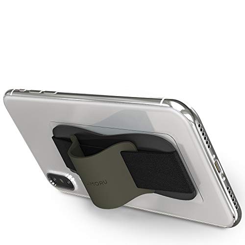 Sinjimoru Phone Grip with Silicone Band – Comfortable One-Hand Holder & Kickstand for Smartphones, Tablets, and eReaders for iPhone, Android, and Kindle Sinji Grip Silicone Olive Grey - Image 2